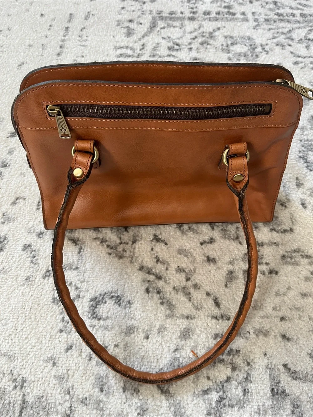 Patricia Nash Calvi Heritage Tan Leather Top-Handle Satchel